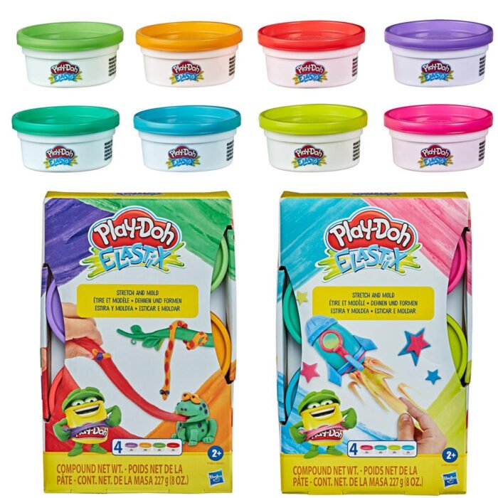 4 Pots de pâte à modeler Elastix - Hasbro Play-Doh