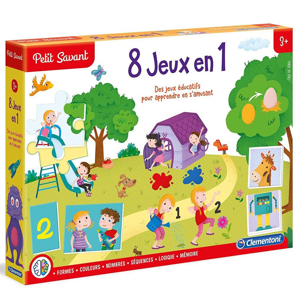8 Jeux en 1 - JEUX ÉDUCATIFS - Clementoni - (1) Clementoni-Clementoni-62543.7 Educatif-8 Jeux en 1-3 À 6 Ans, 62543