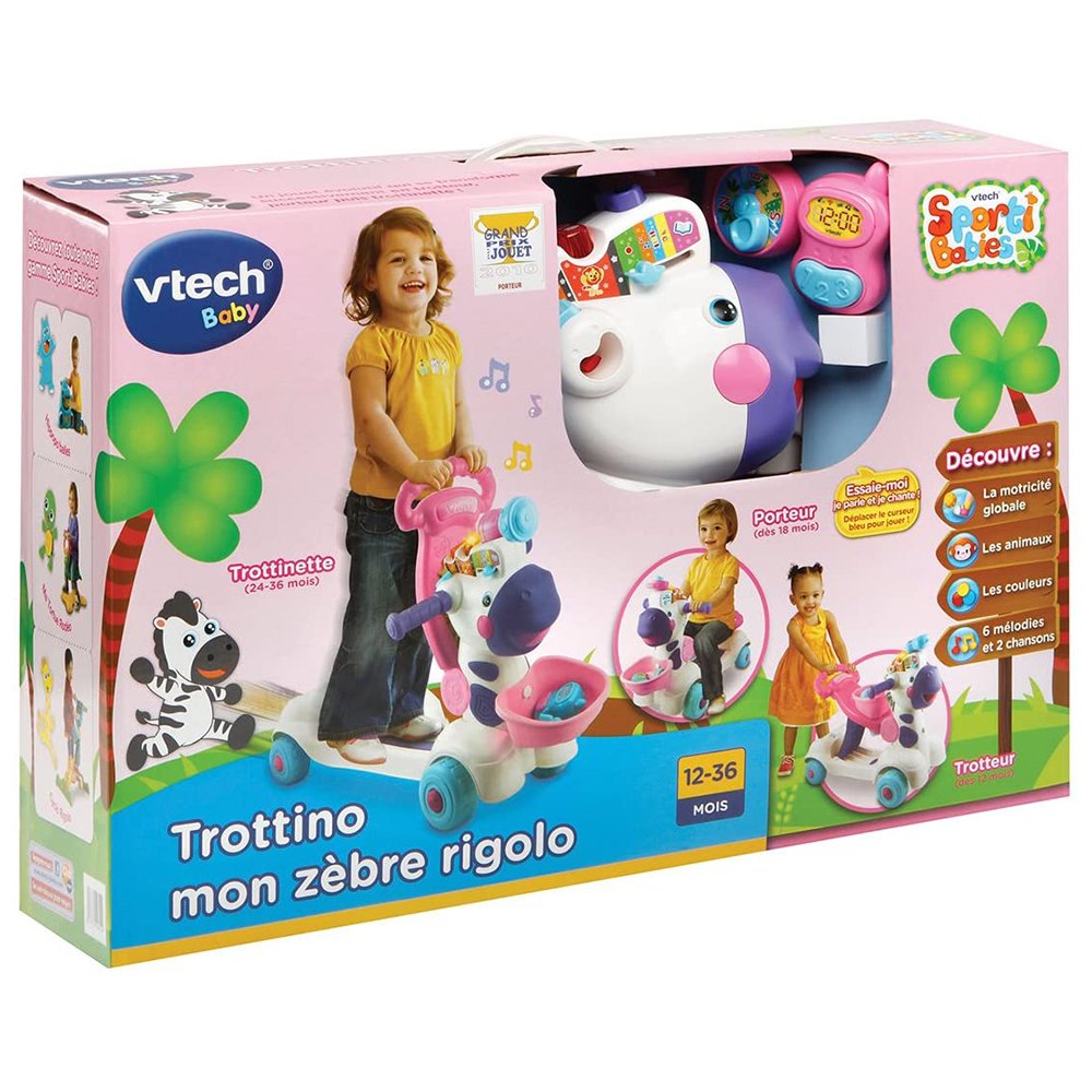 Baby - Trottino mon zèbre rigolo rose - VTech (7) VTech - 112655 - Trottino Mon Zèbre Rigolo - Rose - Version FR