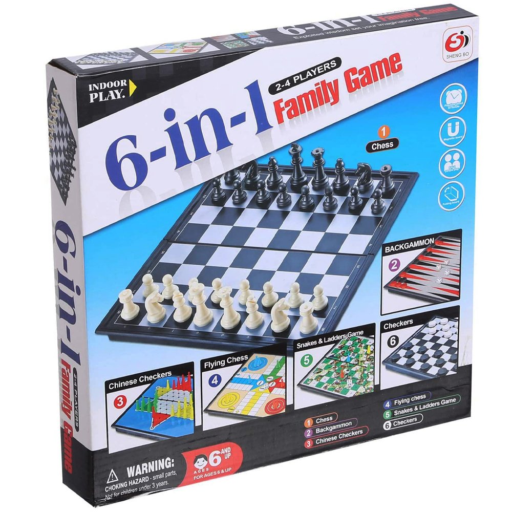 JEU DE SOCIÉTÉ MAGNÉTIQUE 6 EN 1 (1) JEU DE SOCIÉTÉ MAGNÉTIQUE 6 EN 1