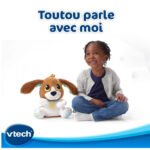 VTech - Toutou Parle Avec Moi, Chien Peluche, chien interactif, jouet éducatif – Version FR