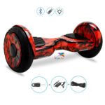 Nouveau Smart Hoverboard 4×4 Bluetooth 10 pouces graffiti, flame et carbone