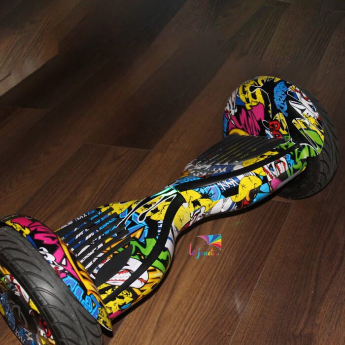Nouveau Smart Hoverboard 4×4 Bluetooth 10 pouces graffiti flame et carbone 9