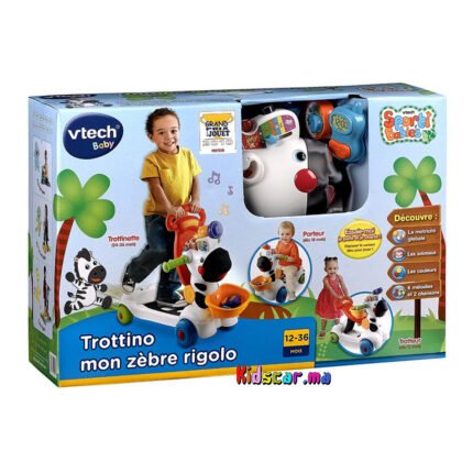 VTech - 112655 - Trottino Mon Zèbre Rigolo - Rose - Version FR