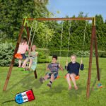 Portique Balançoires Bois et Métal 2,30 m Yuko -TRIGANO –