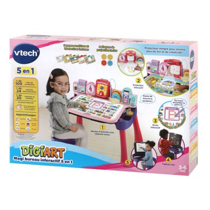 Magi Bureau Interactif 5 en 1 Rose – Vtech –