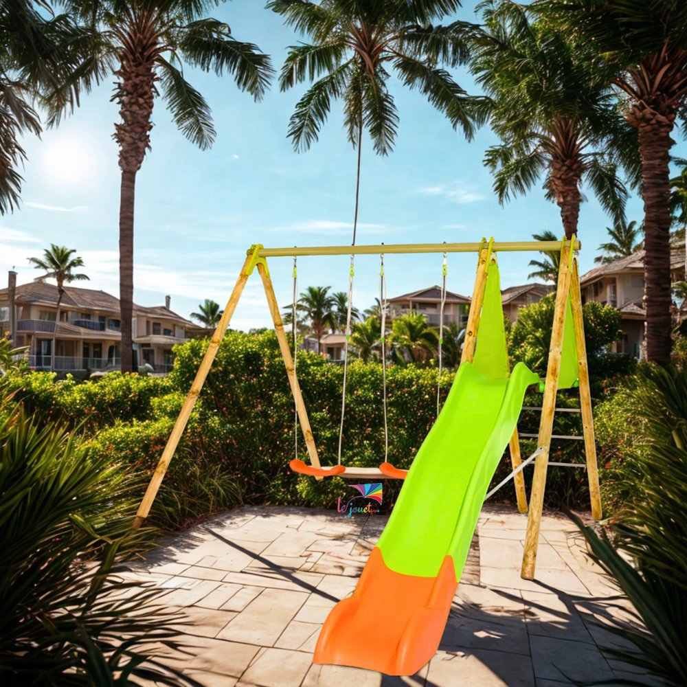 Balançoire en bois poutre métal 2,30 m Techwood ARROBA - Trigano (7) Balancoire en bois poutre metal 230 m Techwood ARROBA Trigano 7