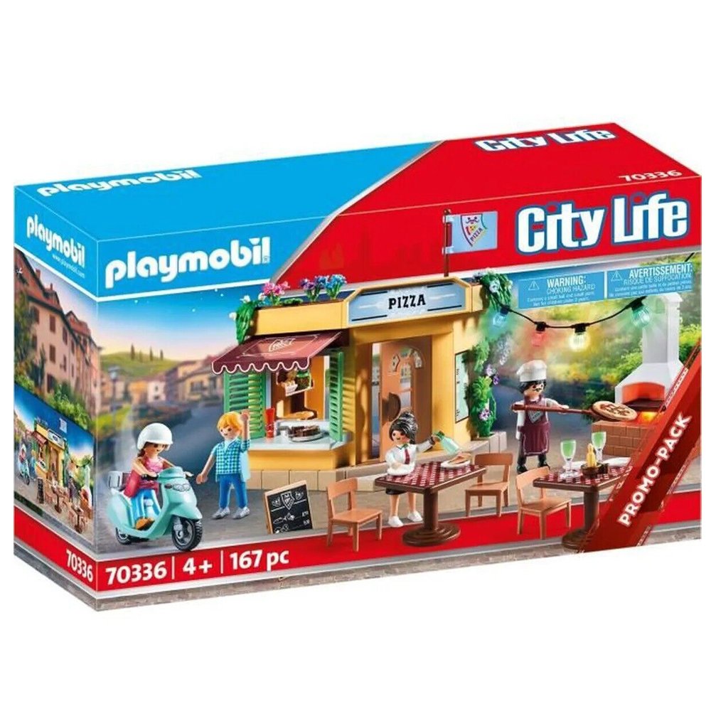 Pizzeria avec Terrasse avec Effets Lumineux - PLAYMOBIL City Life - 70336 (1) Pizzeria avec Terrasse avec Effets Lumineux - PLAYMOBIL City Life - 70336
