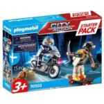 Starter Pack Motard de police et voleur - PLAYMOBIL City Action - 70502