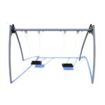 Balançoire double sur support métallique