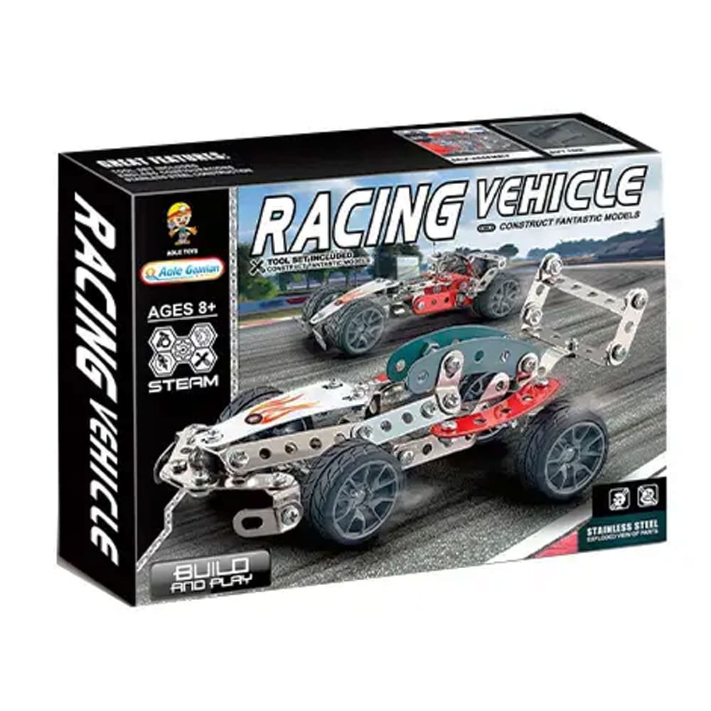 Kit de construction en acier inoxydable - Racing Car – 105 pièces - (1) Kit de construction en acier inoxydable Racing Car – 105 pieces 1