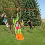 Station de jeux bois poutre métal 2m30 - Techwood Premium XALTO - Trigano