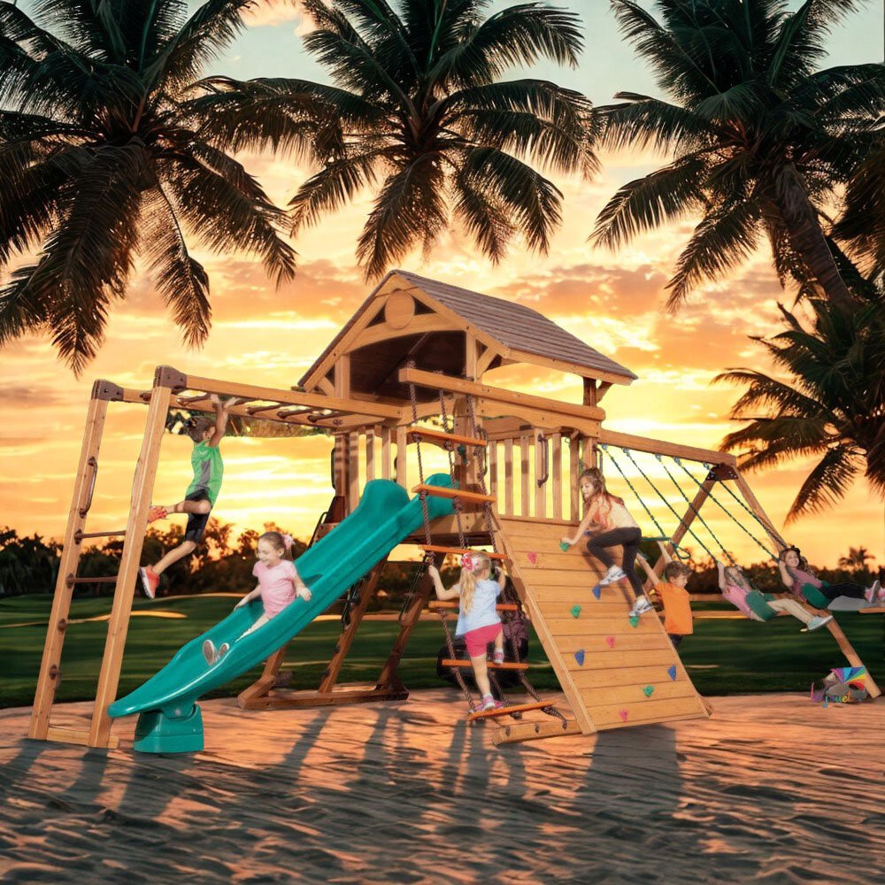 + Aire de jeux Peak Junior avec toit en bois (2) Aire de jeux Peak Junior avec toit en bois 2