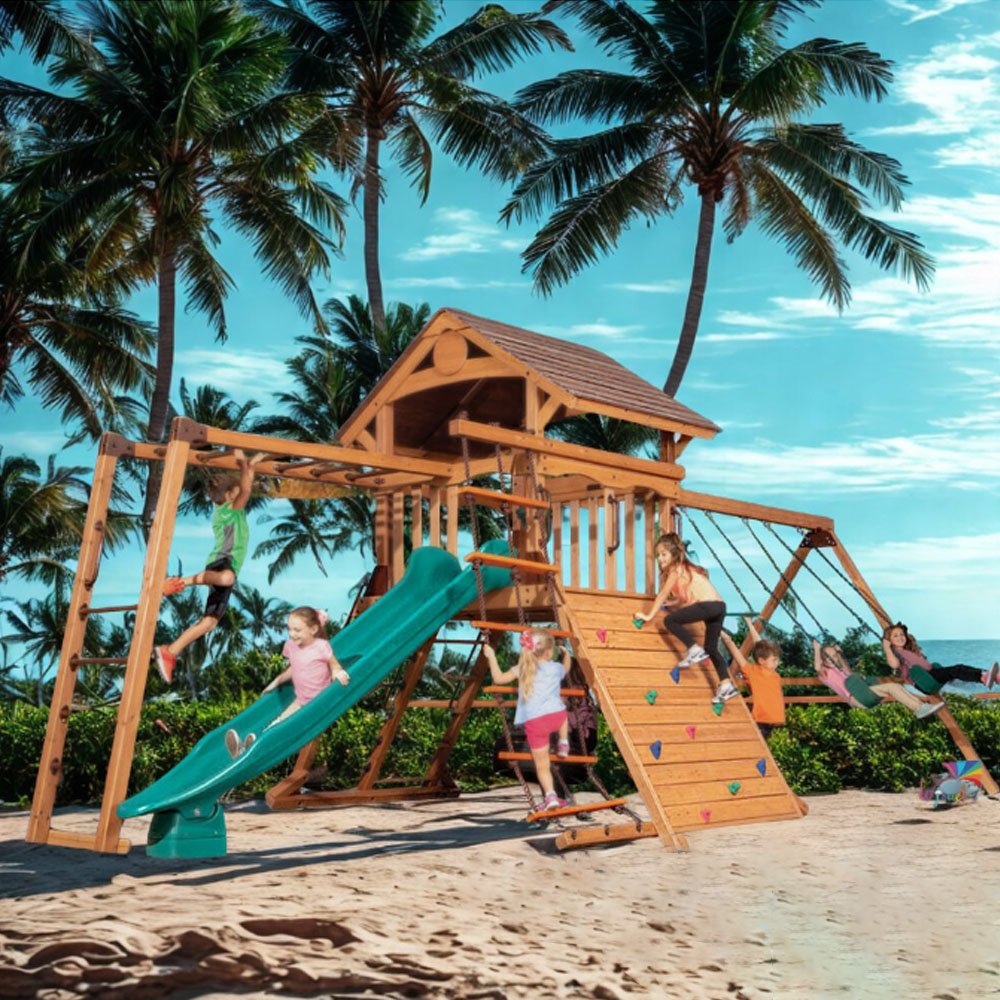 + Aire de jeux Peak Junior avec toit en bois (4) Aire de jeux Peak Junior avec toit en bois 4