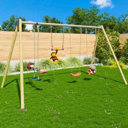 Balançoire en bois avec poutre en métal Techwood Harmonie MANOU - Trigano