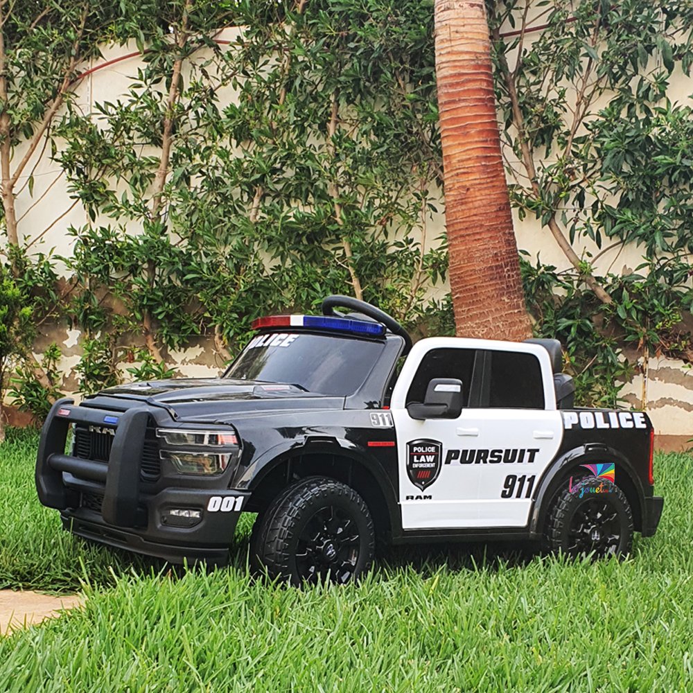 Style Dodge Ram Police Voiture electrique pour enfants 12 volts 10