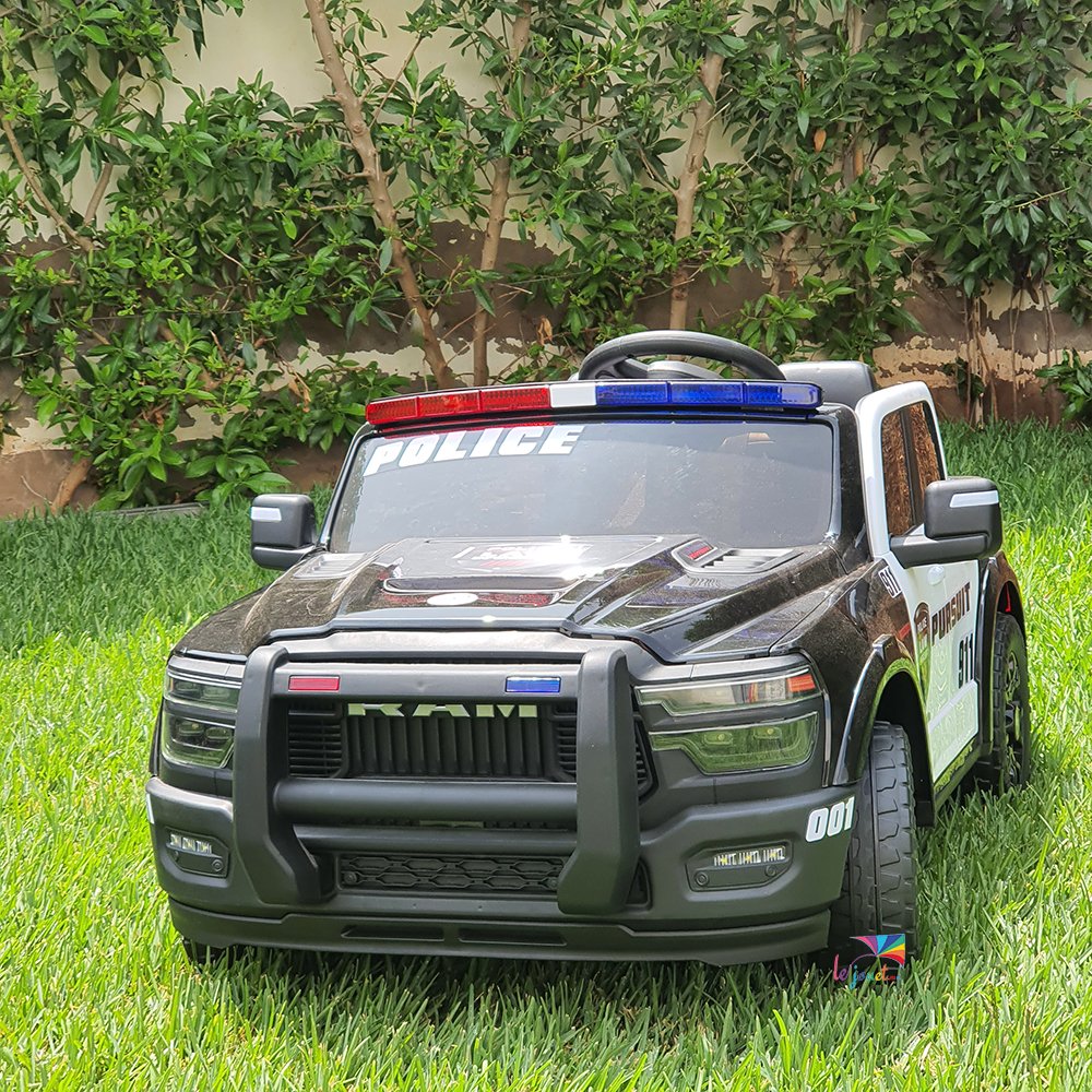 Style Dodge Ram Police Voiture electrique pour enfants 12 volts 2
